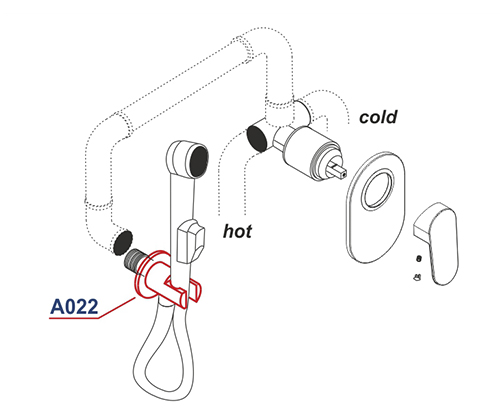 Подключение шланга WasserKRAFT  A022  