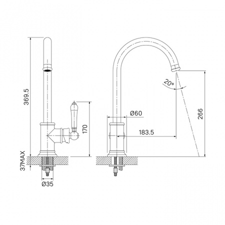 Смеситель IDDIS OXFORD OXFSBJ0i05 для кухонной мойки 