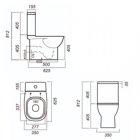 Унитаз-компакт Sanita luxe QUADRO QDRSLCC01040522  
