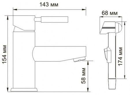 Смеситель WasserKRAFT MAIN 4108 для раковины с гигиеническим душем