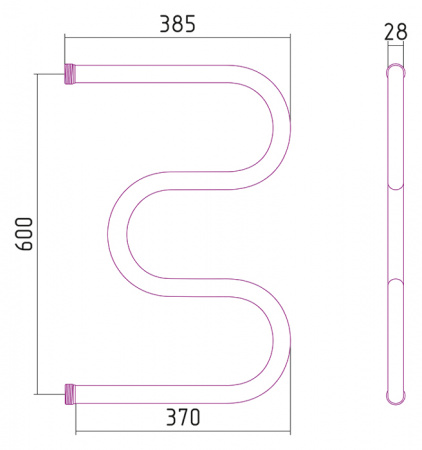 Полотенцесушитель водяной Стилье М-образный 00004-6040 600х400 