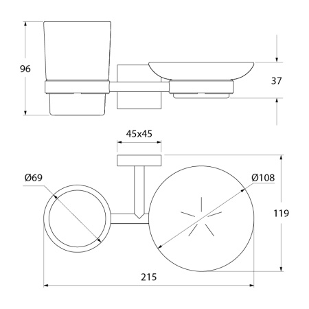 Стакан и мыльница навесной IDDIS EDIFICE EDIMBG0i57  