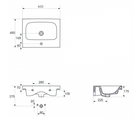 Раковина Cersanit MODUO S-UM-MOD60/1 60 