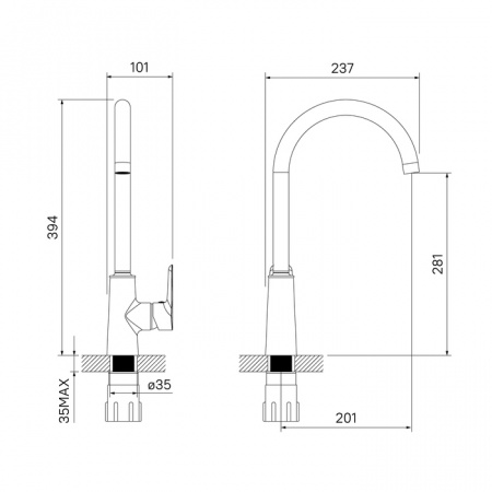 Смеситель IDDIS CLOUD CLOSB00i05 для кухонной мойки 