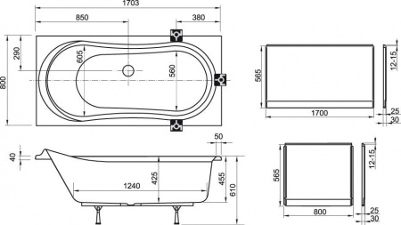 Ванна акриловая Ravak FRESIA CC01000000  