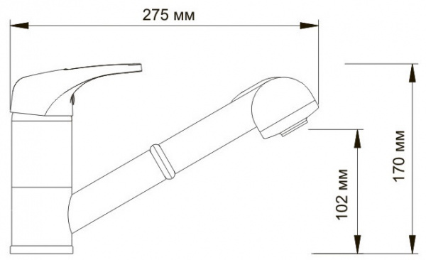 Смеситель WasserKRAFT ODER 6365 для кухонной мойки с вытяжной лейкой
