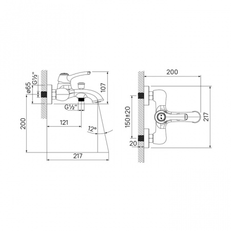 Смеситель IDDIS OLDIE OLDBR00i02 для ванны и душа 