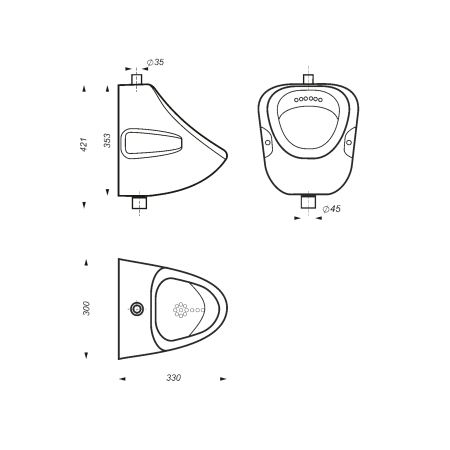 Писсуар Sanita  ORISAUR01  