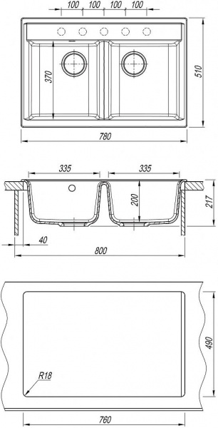 Мойка кухонная из литьевого мрамора Dr. Gans АСТРА 780 25.060.E0780.405 78*51 см. терра Мойка кухонная из литьевого мрамора Dr. Gans АСТРА 780 25.060.E0780.405 78*51 см. терра