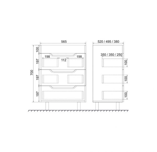 Тумба под раковину Mirsant QUADRO  60 см. 