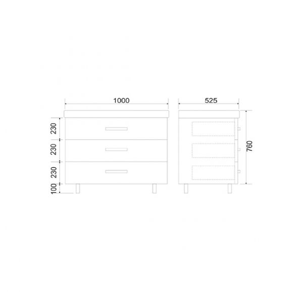 Тумба под раковину Mirsant FUJI  100 см. 