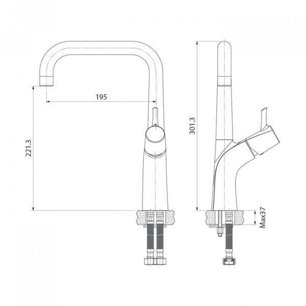 Смеситель IDDIS KITCHEN LINE K07SB0Li05 для кухонной мойки  Смеситель IDDIS KITCHEN LINE K07SB0Li05 для кухонной мойки
