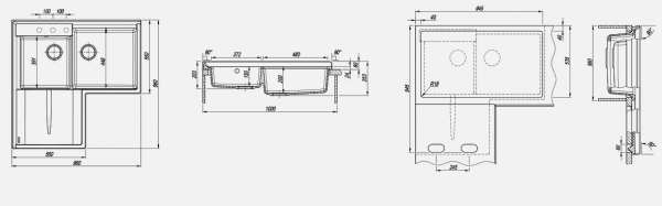 Мойка кухонная керамогранитная Florentina АДРИЯ 20.380.L0960.201 96*96 см. жасмин