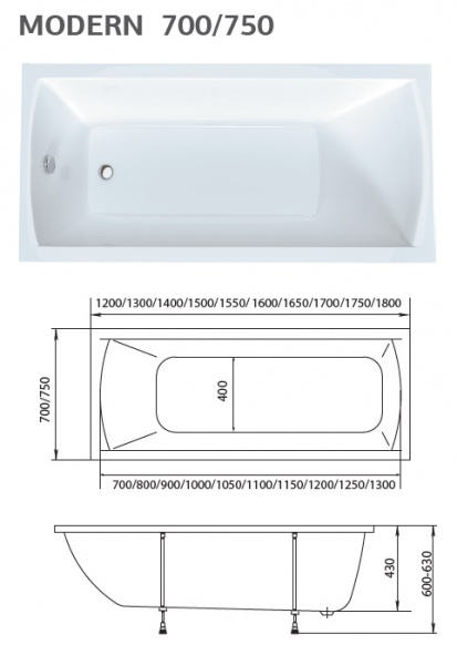 Ванна акриловая 1Marka MODERN 01мод17570 175x70см.  Ванна акриловая 1Marka MODERN 01мод17570 175x70см.