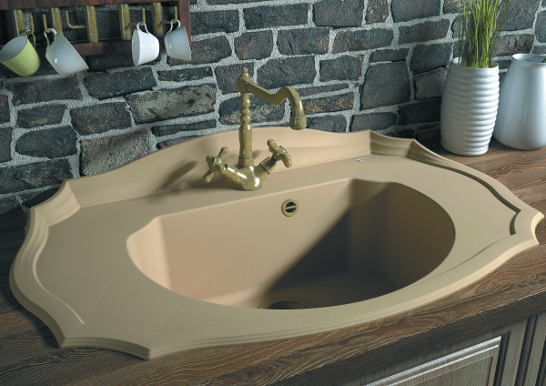 Мойка кухонная керамогранитная Florentina ЭМИЛИЯ 20.340.D0900.107 90*55 см. песочный