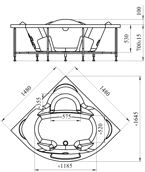 Ванна акриловая Radomir СОРРЕНТО   